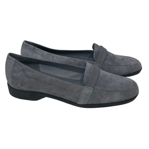 Easy Spirit Gray Suede Loafers Women’s 8 Comfort Work Flats - Picture 6 of 13
